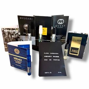 7 Luxury Discovery Sample Set Bvlgari Versace Penhaligans Henry Rose Gucci
